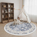 Round Rug 8ft, Circle Rug for Dining Room Table, Dining Room, Nursery Room by Zesthome