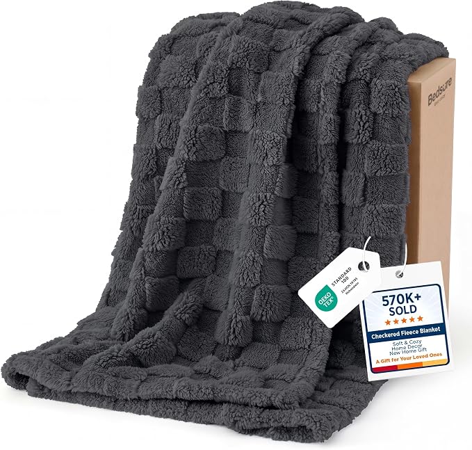 Bedsure GentleSoft Dark Grey Throw Blanket by Unknown