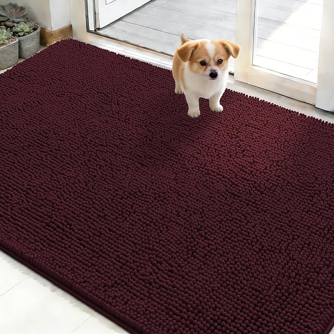 OLANLY Dog Door Mat for Muddy Paws 50x30, Super Absorbent Chenille Mud Mat | by OLANLY