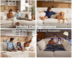 115" Oversized Corduroy Couch Modular Sectional Sofa, Washable Cloud Couch - Image 5