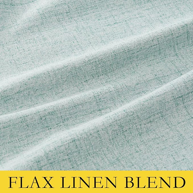 NICETOWN Seafoam Green Bedroom Full Blackout Linen Curtain Panels, Thick - Image 9