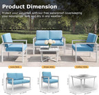 4-Piece Outdoor Patio Furniture Set, Metal Conversation Sofa Set - Image 2