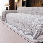 VClife Boho Couch Cover, Abstract White and Black Line Geometric Jacquard Couch - Image 5