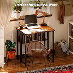 Huuger Folding Desk with Storage Shelf, 23.6 Inch Foldable Computer Table - Image 8