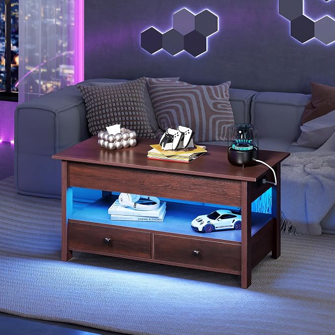 WLIVE Coffee Table, Lift Top Coffee Table - Image 7