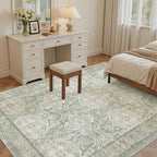 Soalmost 5x7 Area Rug Low Pile Washable Trendy Faded Style Rug, Foldable Stain - Image 4