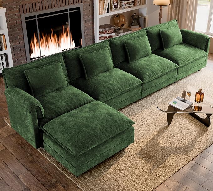 ELUCHANG Oversized 153" Modular Sectional Sofa, Comfy Cloud Couch, L Shaped by ELUCHANG