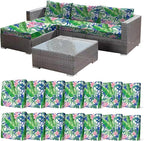 CALBODE 14 Pcs Stretch Sofa Chair Seat Cushion Covers, Tropical Plant | Washable by CALBODE