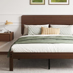 BOSRII 14in High Solid Bamboo Wood Platform Queen Size Bed Frame by FORYOURBETTERSLEEP