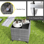 COSTWAY 3PCS Patio Furniture Set, PE Rattan Wicker Sofa w/Washable Cushion and - Image 6