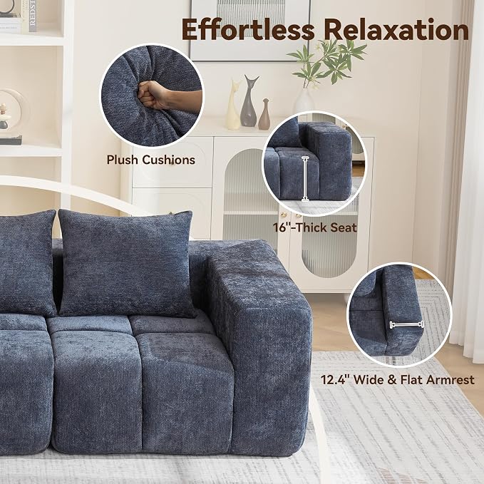 119" Boneless U-Shaped Sofa Couch - Image 5