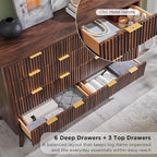 T4TREAM Fluted 9 Drawers Dresser, Curved Profile Design, Dresser TV Stand - Image 5