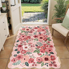 DUKINO 3x5 Area Rugs, Non Slip Floral Washable Rug by DUKINO