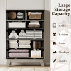BORNOON 46" Tall Dresser for Bedroom, 6-Drawer Fluted Chest of Drawers - Image 4