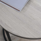HOMCOM Round Nesting Tables Set of 2, Stacking Coffee Table Set - Image 8
