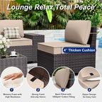 Outdoor Patio Furniture Set, 6 Pieces Outdoor Sectional Furniture High Backrest - Image 4