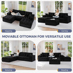 MAXYOYO 104" U Shaped Modular Sectional Sofa - Image 4