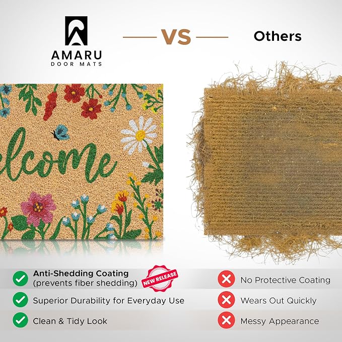 Coir Welcome Mat, 24 x 36 in | 100% Natural Coir, Anti-Shedding, Durable PVC - Image 3