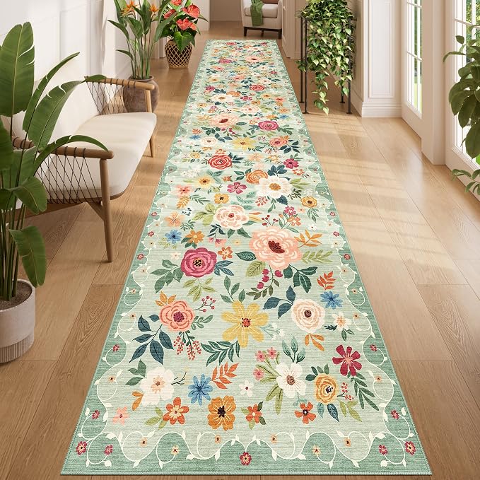 DUKINO 3x14 Washable Runner Rug, Non Slip Long Kitchen Runner Rug, Low Pile by DUKINO