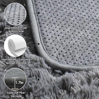 Grey Area Rugs 9x12 Living Room, Soft Plush Thick Shaggy Big Floor Carpet - Image 3