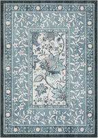 GarveeHome Provence Area Rugs 10x13 Living Room, Botanical Grove Misty Blue - Image 5