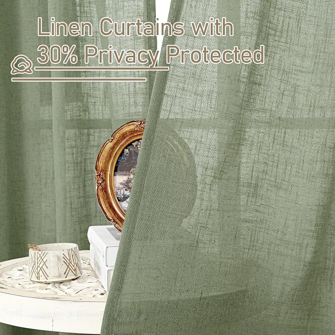 Living Room Linen Curtains 90 Inch - Image 5