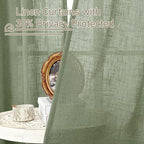 Sage Green Linen Curtains 45 inches Length - Image 5