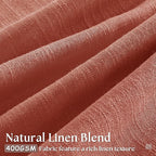 Pinch Pleated Linen Semi Sheer Curtains 45 Inch Length 2 Panels Firebrick | - Image 3