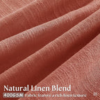 Extra Long Terracotta Pleated Linen Curtains 120 Inches Long Firebrick | Light - Image 3