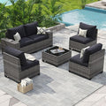 Aoxun Patio Furniture Set, Widen Armrests Wicker Outdoor Sectional by Aoxun