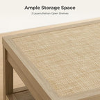 SICOTAS Rattan Coffee Table for Living Room - Image 4