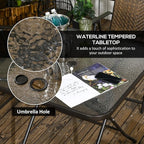 Outsunny 5 Pieces Wicker Patio Dining Set, Foldable Outdoor Table and Chairs - Image 5