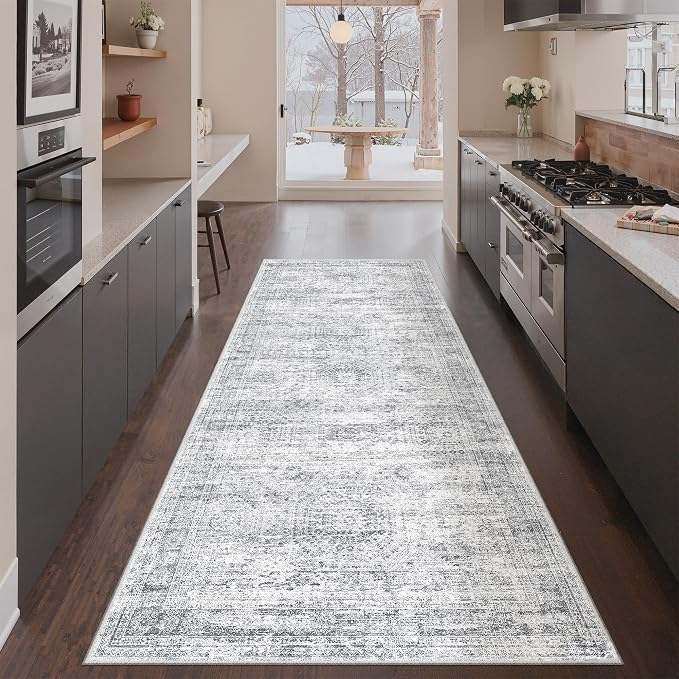 3x8 Runner Rug Non Slip, Washable Hallway Runner Rug, Nursery Room, Soft Runner by Restydon