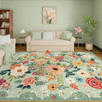 DUKINO 8x10 Area Rugs, Floral Washable Living Room Rug Non Slip, Stain Resistant - Image 3