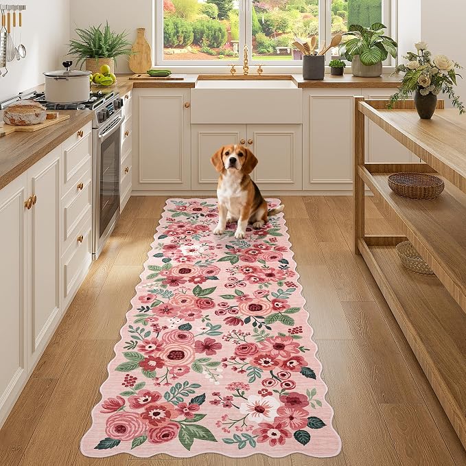 DUKINO 2x6 Runner Rug, Floral Washable Rug - Image 5