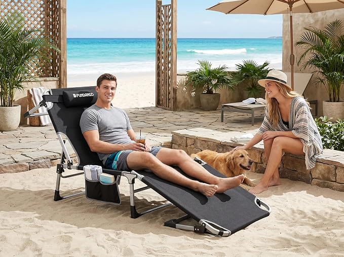 FUNDANGO Oversize Lounge Chair Outdoor, 300 lbs Large Camping Cots - Image 2