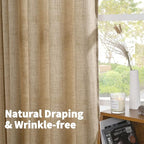 YoungsTex Toffee Linen Curtains 63 Inches Long - Image 5
