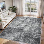 6x9 Area Rugs for Living Room Washable Bedroom Dining Room Black Grey | Modern by Aelenmu