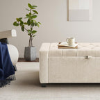 GRAINELL Storage Ottoman Bench, Upholstered Tufted Bedroom Bench - Image 4