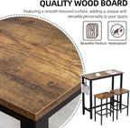 Finnhomy Bar Table Set, 39.3" Pub Table High Top Table, Rectangular Bar Height - Image 7