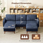 Vesgantti 97" Modular Sectional Sofa Dark Blue, U-Shaped Couch - Image 2