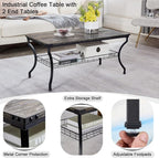 VECELO 3 Pieces Living Room Table Sets, Coffee and End Tables - Image 3