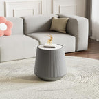 19.68" Round Marble End Table, Modern Cup Shaped Side Table - Image 3
