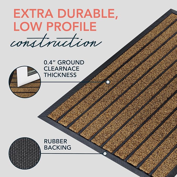 ubdyo Extra Durable Door Mat Outside Entrance | Dirt Trapping, Non-Slip Backing - Image 4