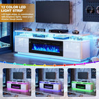 70" Fireplace TV Stand with Double LED Lights - Image 4