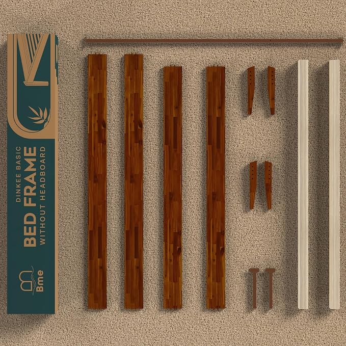 Bme Dinkee 15-Inch Solid Wood Queen Platform Bed Frame - Image 10