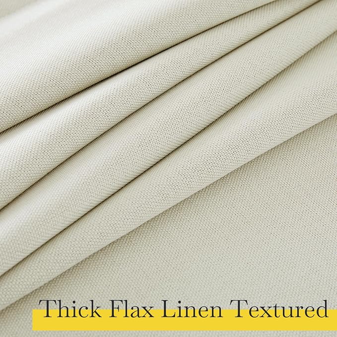 NICETOWN Faux Linen 100% Blackout 108 inch Curtains - Image 4
