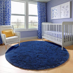 Navy Blue Round Area Rugs 5ft, Soft Bedroom Circle Rug Floor Mat - Image 7