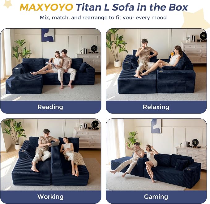 MAXYOYO 104" Modular Sectional Couch - Image 3