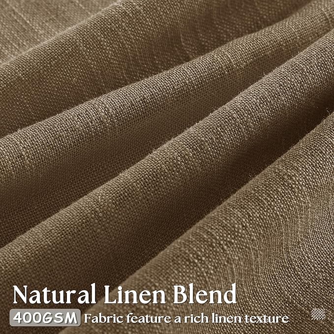 Dutch Cocoa Pinch Pleat Linen Curtains 90 Inches Long 60 Inch Wide 1 Panel | - Image 2